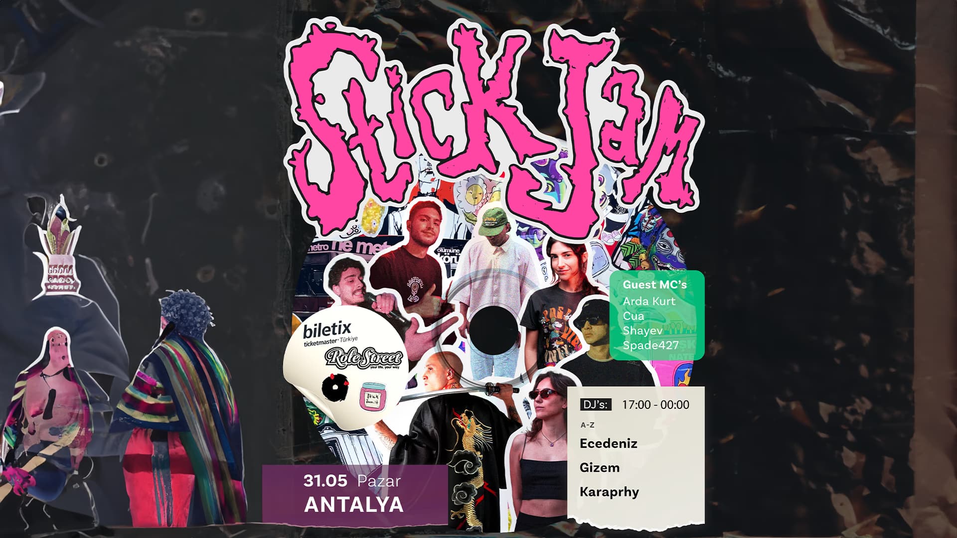 STICKJAM: Sticker Bazaar & Music card