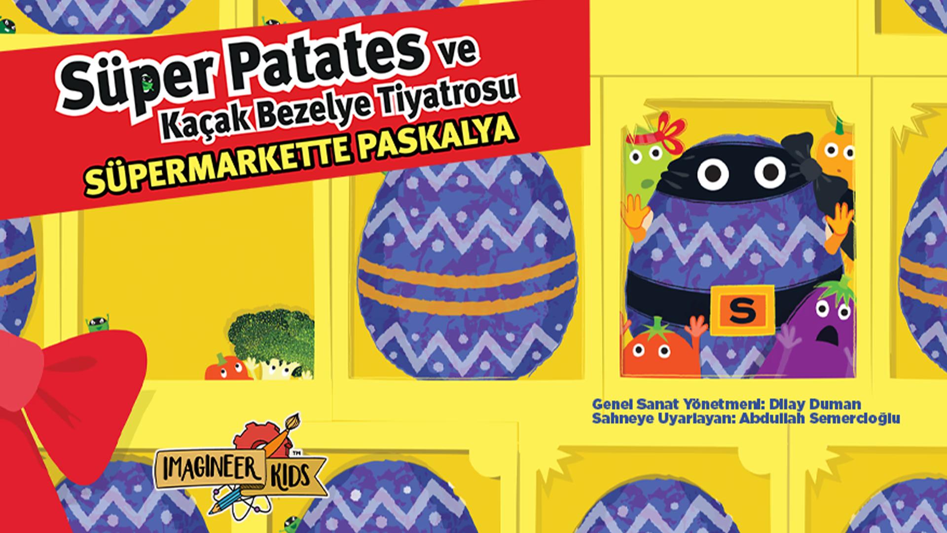 Süper Patates ve Kaçak Bezelye - Süpermarkette Paskalya card