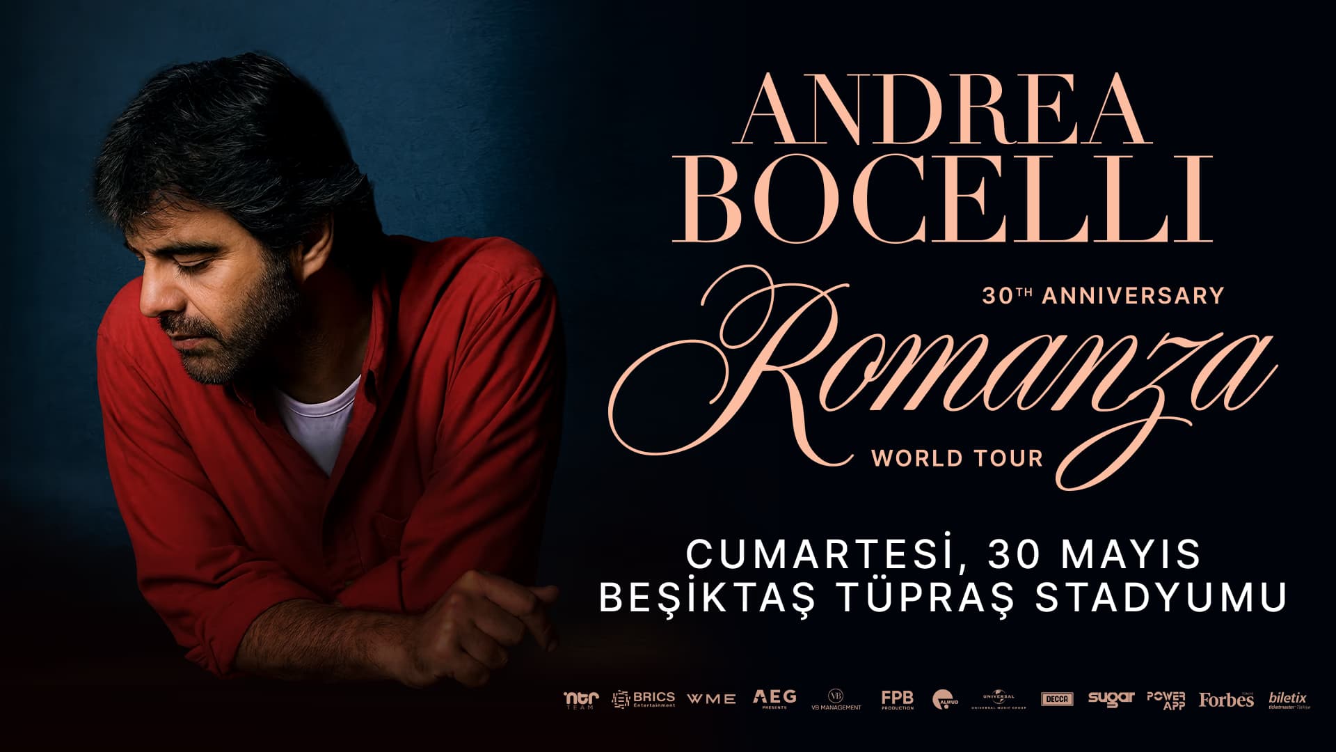 Andrea Bocelli - Romanza - 30th Anniversary World Tour card