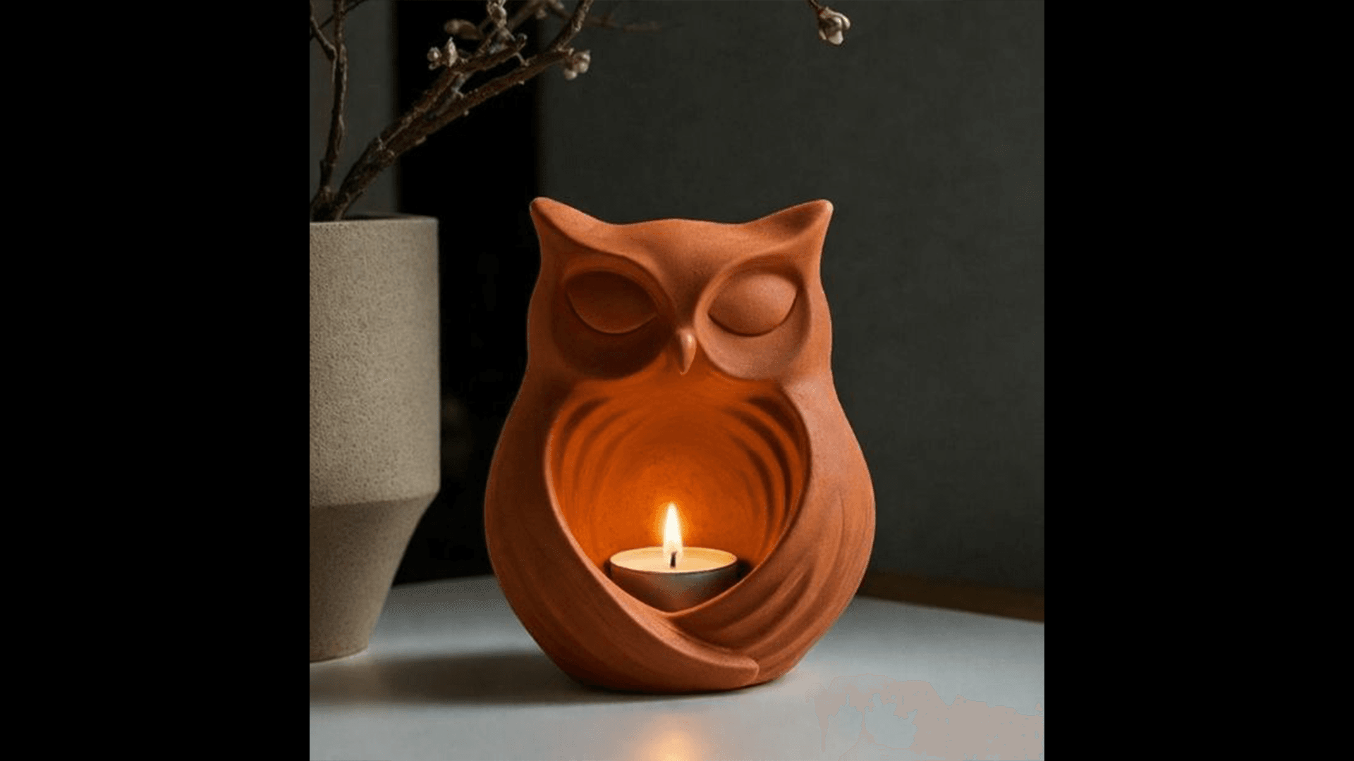 Heykel - Baykuş Mumluk küçük resim