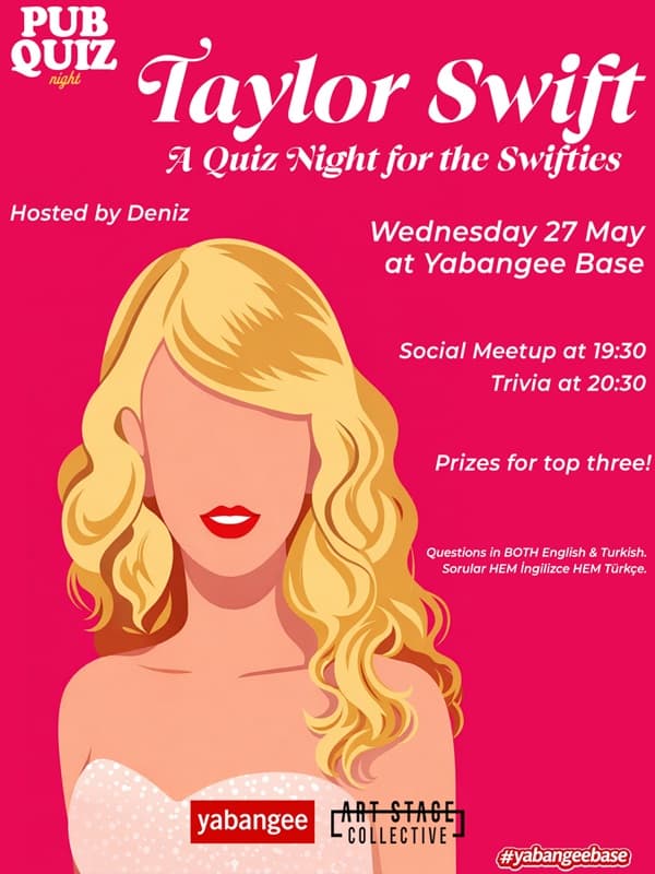 Pub Quiz Night on Taylor Swift: Questions in English & Turkish card