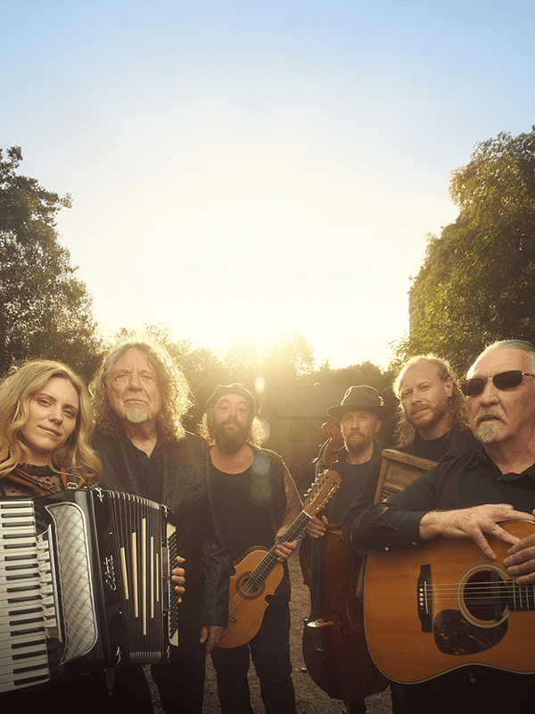 ROBERT PLANT with SAVING GRACE and SUZI DIAN card