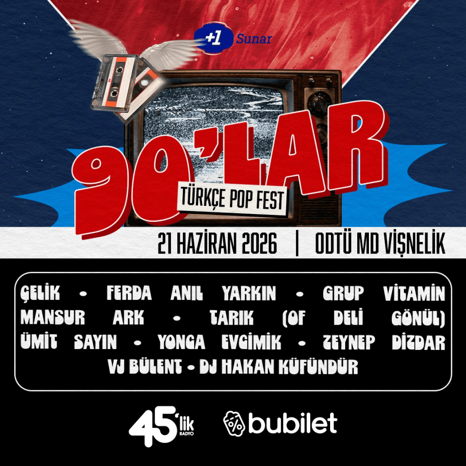90'lar Türkçe Pop Fest : Çelik, Yonca Evcimik, Ferda Anıl Yarkın, Ümit Sayın, Mansur Ark, Grup Vitamin, Zeynep Dizdar, Tarık (Of Deli Gönül), Vj Bülent, Dj Hakan Küfündür küçük resim